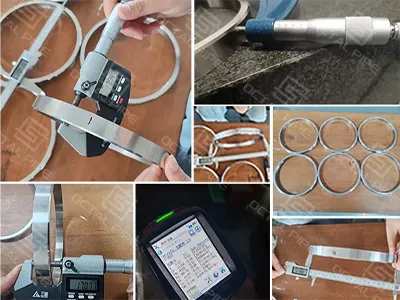 Verificare la fața locului produsului finit-: Inele din oțel inoxidabil auste...
